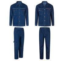 Combinaison de travail unisexe en denim de coton à manches courtes pour l'été, respirante, résistante à l'usure et anti-brûlure, idéale pour l'usine et le chantier