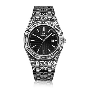Reloj de Pulsera Clásico para Hombre ONOLA 3812 Original, de Acero Inoxidable, con Grabado Vintage, Dorado, Resistente al Agua, de Cuarzo, para Negocios - Product Image 6