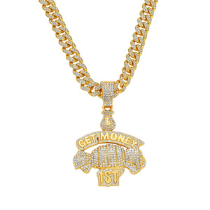 Collares con Colgante Geométrico de Aleación Chapada en Oro Estilo Hiphop, Collares Personalizados para Hombre, Joyería de Moda al por Mayor - Product Image 6