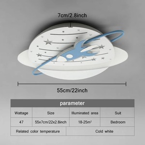 Modern LED Ceiling Light Children's Room Eye protection Ceiling Light Boys and Girls Creative Rocket Creative Cartoon Planet Lig - Product Image 6