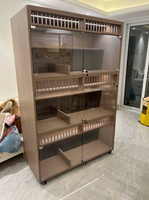 Mobilier pour chat multifonctionnel de luxe en bois massif, moderne, sur mesure, gain de place, avec roulettes, pour l'élevage et l'exposition en intérieur