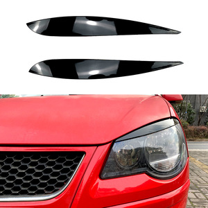 Headlight Eyebrows ABS Piano Black Carbon Fiber Texture For Volkswagen Polo 9N 2005-2009 Exterior Decal Modification - Product Image 1