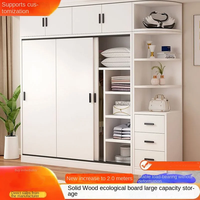 Meubles de chambre à coucher en bois massif, armoire minimaliste à portes coulissantes pour petits appartements, design moderne, facile à assembler, en bois