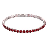 Bracelet en chaîne sertie de cristaux pour femmes, 4 mm, couleur or ou argent, tendance