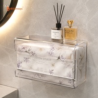Boîte à mouchoirs murale moderne en acrylique personnalisée, installation sans perçage, support transparent pour mouchoirs en papier pour salle de bain, cuisine, maison