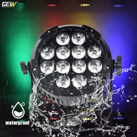 Projecteur LED PAR GEVV étanche IP65 12x18W RGBAW UV sans fil DMX Wifi avec télécommande APP et alimentation par batterie