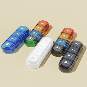 Organizador <span class=keywords><strong>de</strong></span> pastillas semanal personalizable <span class=keywords><strong>de</strong></span> 7 días Gujia, almacenamiento extraíble AM PM, caja <span class=keywords><strong>de</strong></span> Medicina 4 veces, pastillero <span class=keywords><strong>de</strong></span> plástico con 4 ranuras - Product Image 1