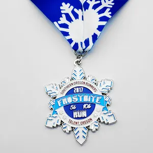 Factory Custom Design Metal Kids Running 3D Christmas Medal