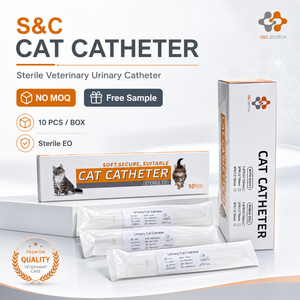 Catetere Urinario Sterile per Gatti Maschi, Catetere Uretrale Veterinario Monouso con Stiletto e Fori Laterali - Product Image 4