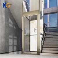 Fabrikpreis Kleiner Hauslift mit Vollpanorama-Glaskabine Traktionsantrieb Innen-Wohnaufzug für Privatvillen und Hotels