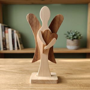 Sculpture d'ange en bois faite à la main, décoration de Noël pour table, ornement moderne pour la table du couloir - Product Image 5