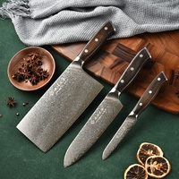 Vendeur chaud 4.1 pouces couteaux de cuisine en acier damas couteau Okapi couteau d'office avec manche en palissandre noir