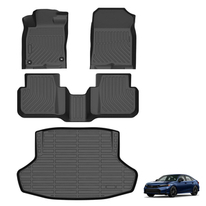 แผ่นรองพื้นรถยนต์กันน้ำแบบใหม่ TPE แผ่นรองพื้นรถยนต์ <span class=keywords><strong>5D</strong></span> 3D แบบสปอร์ต สำหรับ <span class=keywords><strong>Honda</strong></span> <span class=keywords><strong>Civic</strong></span> Hybrid 2025 - Product Image 2