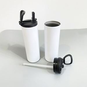 20Oz Skinny Stainless Steel Straight Sport Sublimation Tumbler <b>With</b> <b>Flip</b> <b>Top</b> Lid for Diy Printing - Product Image 4
