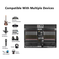 Console de mixage audio professionnelle GAX-XM16, 16 canaux, cartes son numériques Bluetooth et mélangeurs, console de mixage stéréo