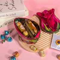 Boîte en fer blanc en forme de rose Baodenda, très vendue, élégante, couleur magenta, pour bonbons, chocolats, snacks, chewing-gums, cadeaux de mariage