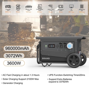Station d'alimentation portable 3600W, <span class=keywords><strong>batterie</strong></span> au <span class=keywords><strong>lithium</strong></span> LiFePO4, générateur rechargeable par <span class=keywords><strong>panneau</strong></span> <span class=keywords><strong>solaire</strong></span>, alimentation haute efficacité pour l'extérieur - Product Image 2