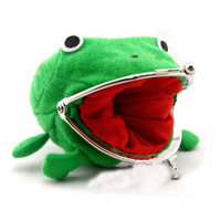Vente chaude dessin animé mignon pochette en peluche petite clé portefeuille grenouille Manga flanelle en peluche porte-monnaie porte-sacs