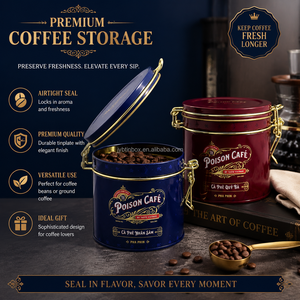 JYB - Lata <span class=keywords><strong>de</strong></span> Almacenamiento <span class=keywords><strong>de</strong></span> Café/Té con Tapa Hermética y Logotipo Personalizado Disponible, Recipiente <span class=keywords><strong>de</strong></span> Metal Seguro para Alimentos, Contenedor <span class=keywords><strong>de</strong></span> Hojalata Resistente - Product Image 1