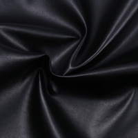 Tissu en cuir synthétique PU gaufré Nappa extensible tricoté 0,5 mm pour vêtements, robes, pantalons, gants, leggings