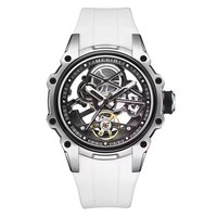 Montre mécanique automatique de luxe Megir 2243G pour homme, bracelet en silicone, cadran de 43 mm, montre lumineuse étanche, montre-bracelet pour homme