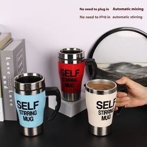 Tasse à café électrique en acier inoxydable de conception moderne de traitement personnalisé professionnel avec couvercle tasse de personne paresseuse de mélange automatique - Product Image 3