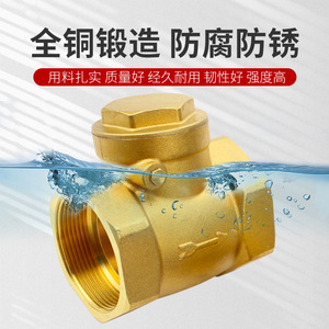 วาล์วกันกลับทองแดงแท้ Huihong DN15 20 25 32 40 50 แบบสามทาง/ทางเดียว สำหรับท่อส่งน้ำ ปั๊มน้ำ - Product Image 2