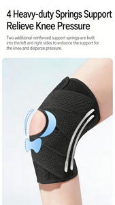 Protector de Rodilla Unisex para <span class=keywords><strong>Menisco</strong></span> y Ligamentos, Rodilleras Ajustables con Velcro, Transpirables, para Ciclismo y Running - Product Image 4