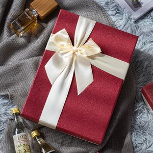 Caja de Regalo de Lujo Color Vino Tinto con Lazo de Satén, Caja de Regalo para Bodas, Cumpleaños, Camisetas y Joyería - Product Image 5