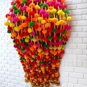 Home & Event <b>Decorations</b> Cheerful Appeal Sale High Quality Beautiful Garland Pom Pom Strings for Halloween At Factory Price - Product Image 2