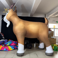 Sculpture gonflable personnalisée de chèvre de dessin animé pour événement promotionnel hors ligne de marque laitière, installation artistique gonflable de l'année du Zodiaque