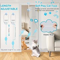 Juguete para mascotas OEM ODM, juguete colgante para gatos con adhesivo para puerta, ratón de peluche multien movimiento para proveedores mundiales de artículos para mascotas