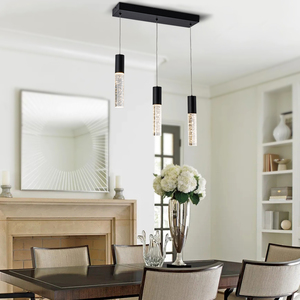 Lustre en cristal LED à hauteur réglable Lampes suspendues modernes pour îlot de cuisine Moder Suspension avec gradable - Product Image 4