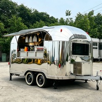 Camion de restauration économique de très grande taille en aluminium et fibre de verre, conteneur pour doner et burrito, remorque alimentaire à double essieux, certifié ADR, style rétro