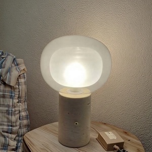 Các mặt hàng phổ biến <span class=keywords><strong>2025</strong></span> có thể sạc lại travertine cơ sở thiết kế kính Chụp đèn Bảng Đèn Bàn ánh sáng - Product Image 1