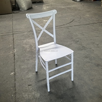 Vente en gros moins cher prix PP plastique croix blanche chaise de réception de mariage chaise de fête