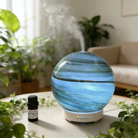 Humidificateur LED pour chambre à coucher et bureau à domicile, diffuseur d'huiles essentielles, purificateur d'air à ultrasons en verre