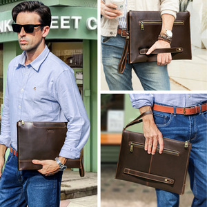 Borsa <span class=keywords><strong>da</strong></span> <span class=keywords><strong>uomo</strong></span> in vera pelle di vacchetta, per uso quotidiano, <span class=keywords><strong>da</strong></span> viaggio, per esterni, con scomparto per notebook <span class=keywords><strong>da</strong></span> 14 pollici, organizer per telefono, pochette - Product Image 3