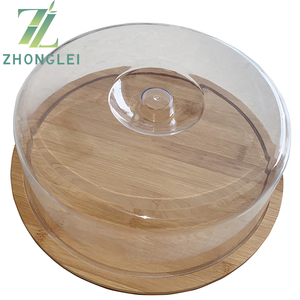 Plateau <span class=keywords><strong>en</strong></span> <span class=keywords><strong>bambou</strong></span> transparent, dôme rond <span class=keywords><strong>en</strong></span> acrylique, <span class=keywords><strong>assiette</strong></span> à gâteau - Product Image 4