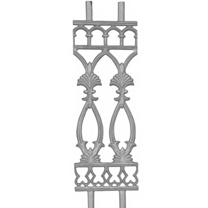 Traditional Cast Iron Stair Railing Panel <b>Wall</b>-Mounted Rust Resistant Balustrade for Staircase Handrails - Product Image 1