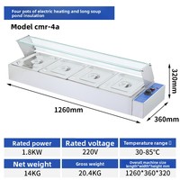 Haut de table commercial de haute qualité Buffet Bain Marie chauffe-soupe grand chauffe-plats électrique en acier inoxydable pour la restauration