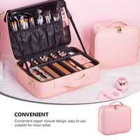 Trousse de maquillage de voyage en cuir PU, sac à cosmétiques de voyage, trousse de maquillage Portable avec séparateurs réglables