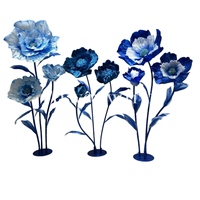 Grandes fleurs artificielles bleues personnalisées fleurs en papier pour les accessoires de décoration de scène de mariage pour les armoires de centre commercial