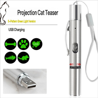 Pointeur laser et lampe torche 3-en-1 moderne rechargeable par USB-C en acier inoxydable avec lumière UV pour chats - Jouet interactif pour animaux de compagnie
