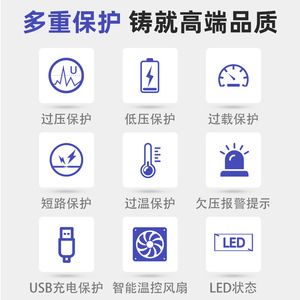 Convertisseur Dmd Demda 1000W 12V 24V vers 220V onde sinusoïdale pure pour usage marin, camion, solaire - Product Image 2