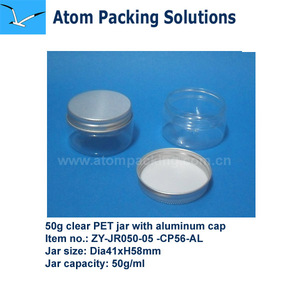알루미늄 뚜껑이있는 투명 PET 50ml 항아리 친환경 페이스 크림 포장 통조림 식품 캔디 사용을위한 EU 식품 테스트 패스 - Product Image 6