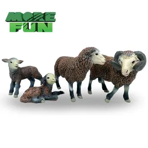 Uitstekende Afwerking Effen Pvc Farm Animal Speelgoed Realistische Geit Beeldje Milieuvriendelijke Schapen Familie Speelgoed