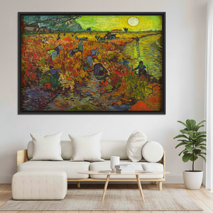 Elegant Printed Canvas Artwork: Van Gogh 'Red Vineyard' Home Decor,<b>BLACK</b> <b>FRAMED</b> CANVAS - Product Image 3