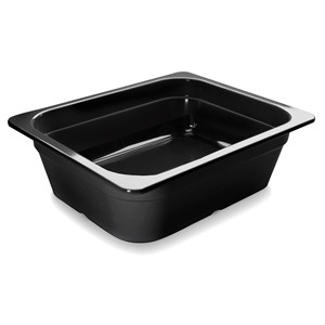 Contenitore per alimenti in melamina, formato 1/2, nero, rettangolare, per uso catering - Product Image 1