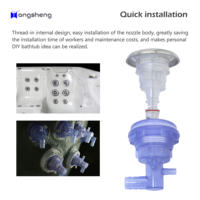 Kit de spa extérieur Hongsheng DIY HT-B327-2, 3,5 pouces, 10 jets, spa à air autoportant, système de contrôle GECKO, design côtier, bulles